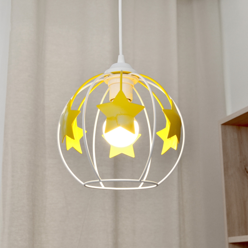 Ripplühter lastele STARS 1xE27/15W/230V kollane/valge