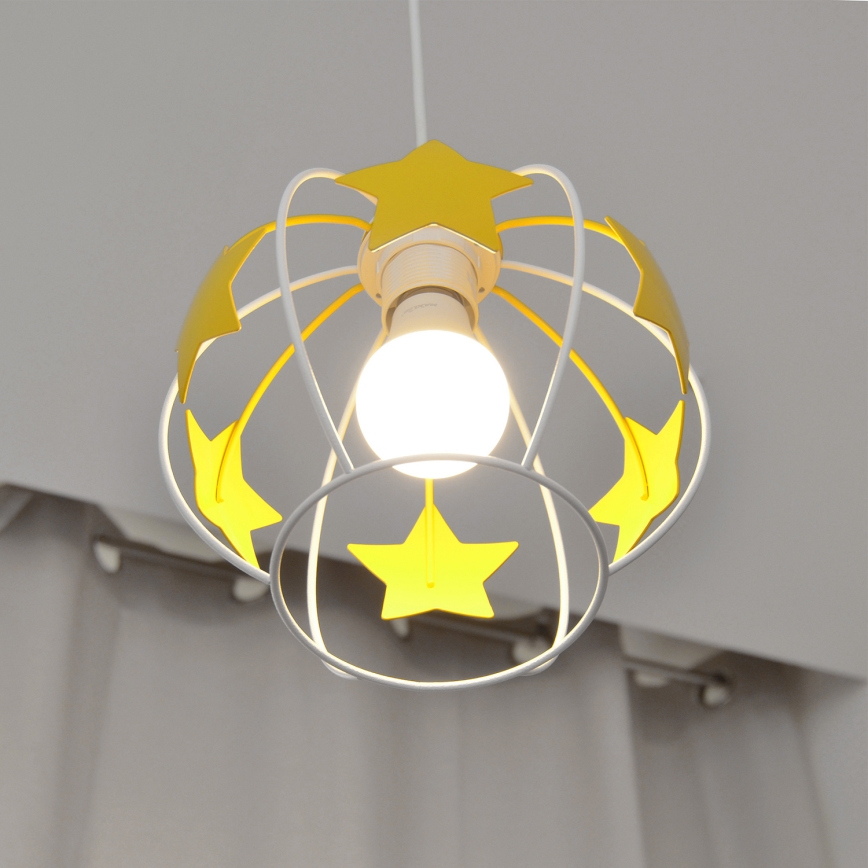 Ripplühter lastele STARS 1xE27/15W/230V kollane/valge