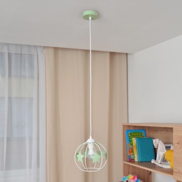 Ripplühter lastele STARS 1xE27/15W/230V roheline/valge