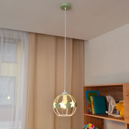 Ripplühter lastele STARS 1xE27/15W/230V roheline/valge