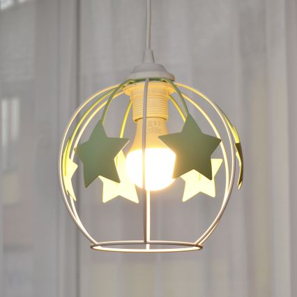 Ripplühter lastele STARS 1xE27/15W/230V roheline/valge