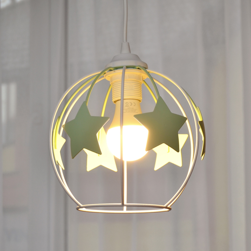 Ripplühter lastele STARS 1xE27/15W/230V roheline/valge