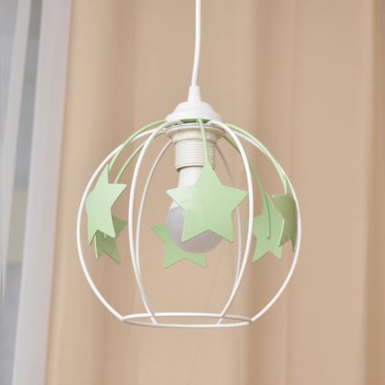Ripplühter lastele STARS 1xE27/15W/230V roheline/valge