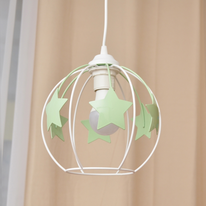 Ripplühter lastele STARS 1xE27/15W/230V roheline/valge