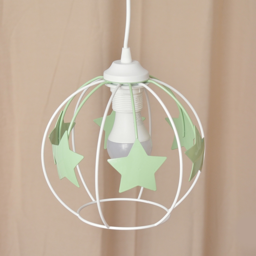 Ripplühter lastele STARS 1xE27/15W/230V roheline/valge