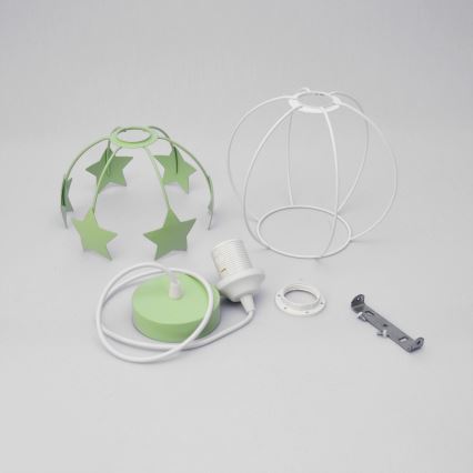 Ripplühter lastele STARS 1xE27/15W/230V roheline/valge