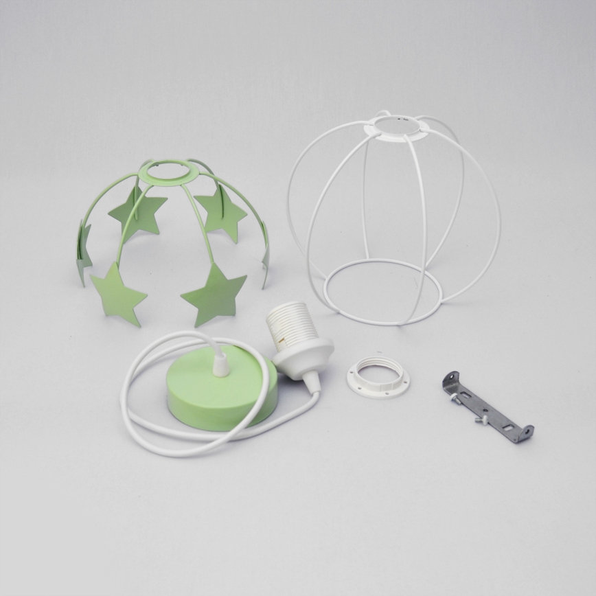 Ripplühter lastele STARS 1xE27/15W/230V roheline/valge