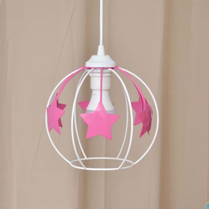 Ripplühter lastele STARS 1xE27/15W/230V roosa/valge