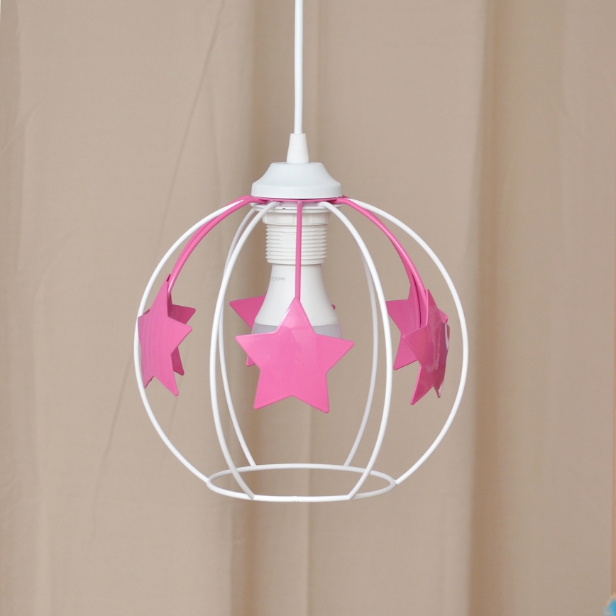 Ripplühter lastele STARS 1xE27/15W/230V roosa/valge
