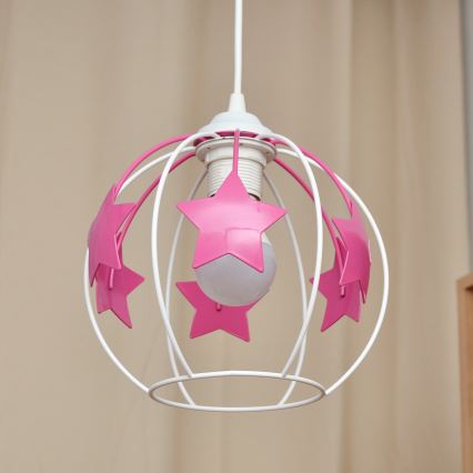 Ripplühter lastele STARS 1xE27/15W/230V roosa/valge