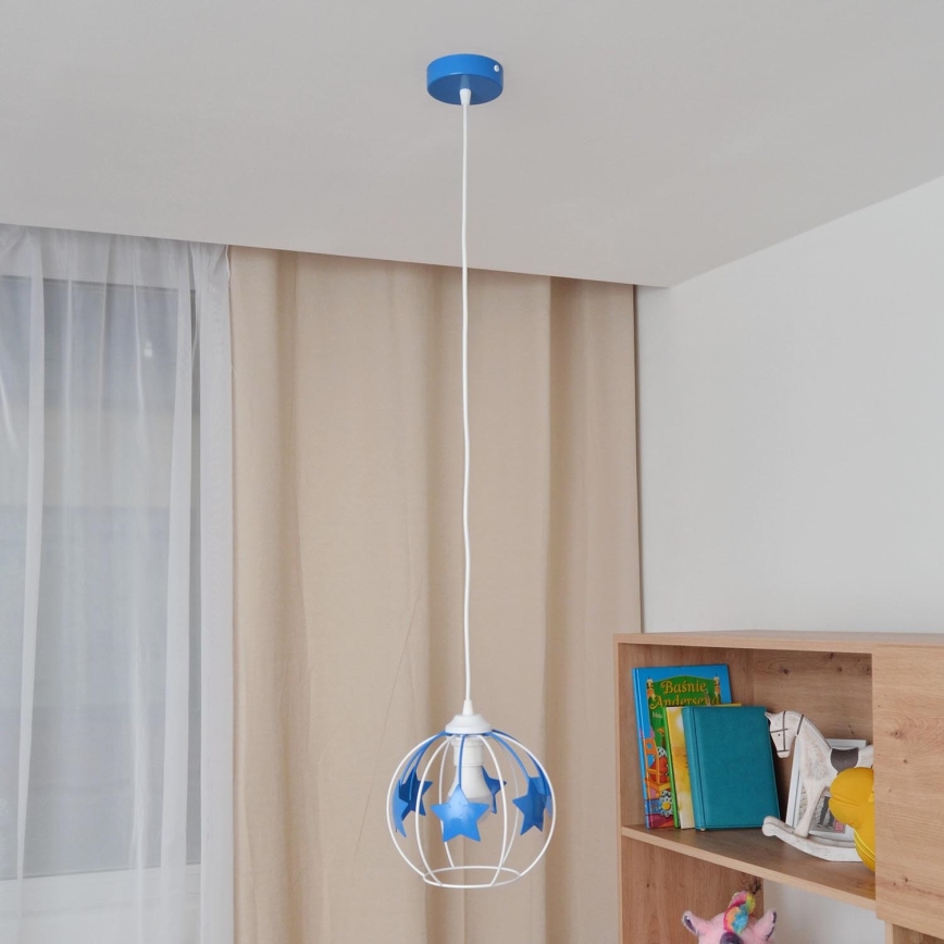 Ripplühter lastele STARS 1xE27/15W/230V sinine/valge