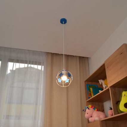 Ripplühter lastele STARS 1xE27/15W/230V sinine/valge