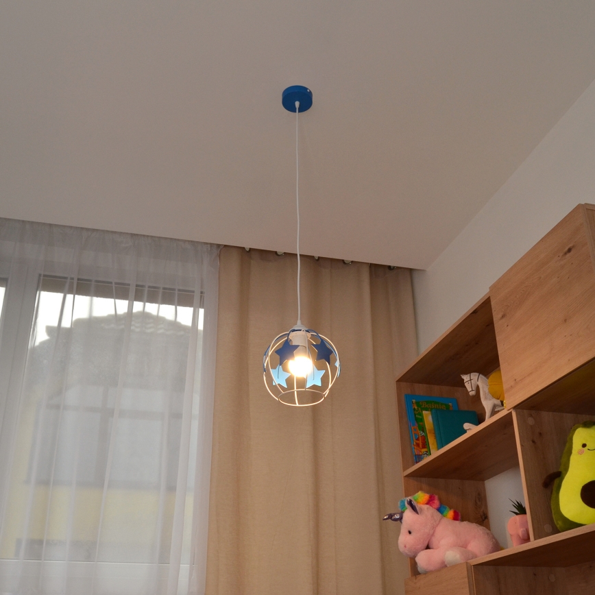 Ripplühter lastele STARS 1xE27/15W/230V sinine/valge