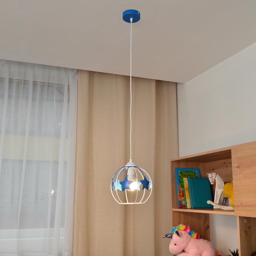 Ripplühter lastele STARS 1xE27/15W/230V sinine/valge