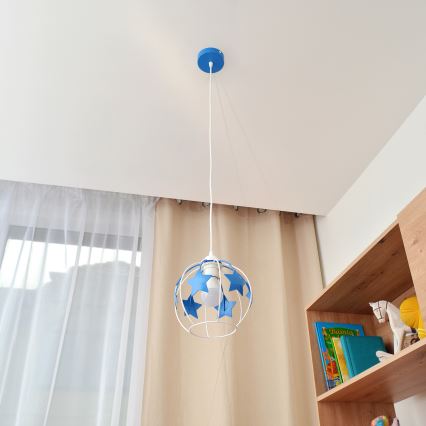 Ripplühter lastele STARS 1xE27/15W/230V sinine/valge