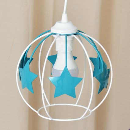Ripplühter lastele STARS 1xE27/15W/230V türkiis/valge