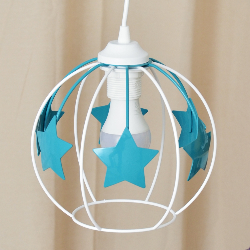 Ripplühter lastele STARS 1xE27/15W/230V türkiis/valge