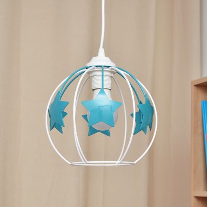Ripplühter lastele STARS 1xE27/15W/230V türkiis/valge