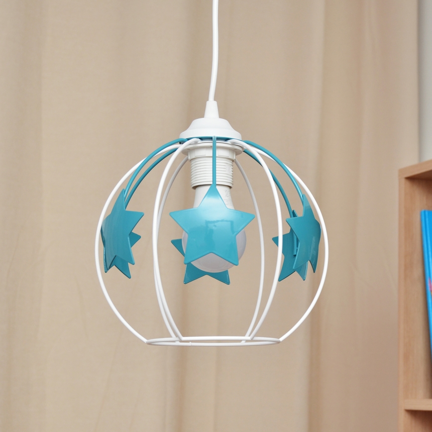 Ripplühter lastele STARS 1xE27/15W/230V türkiis/valge