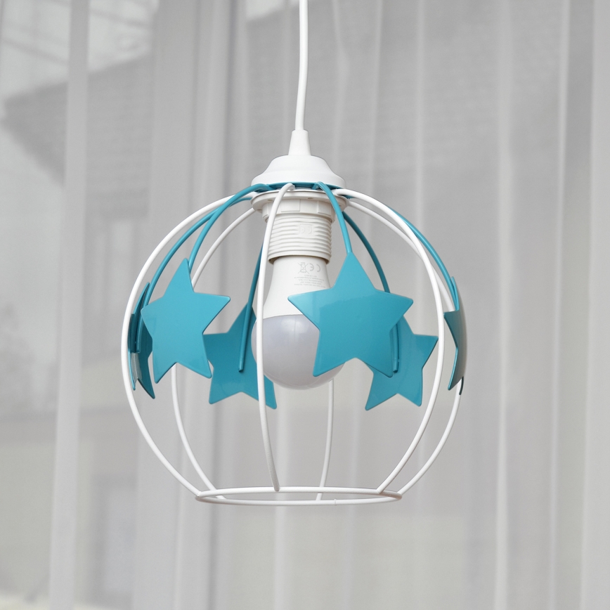 Ripplühter lastele STARS 1xE27/15W/230V türkiis/valge