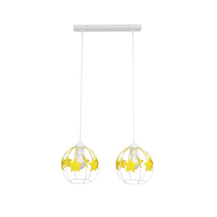 Ripplühter lastele STARS 2xE27/15W/230V kollane/valge