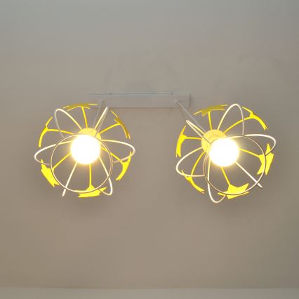 Ripplühter lastele STARS 2xE27/15W/230V kollane/valge