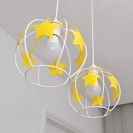 Ripplühter lastele STARS 2xE27/15W/230V kollane/valge