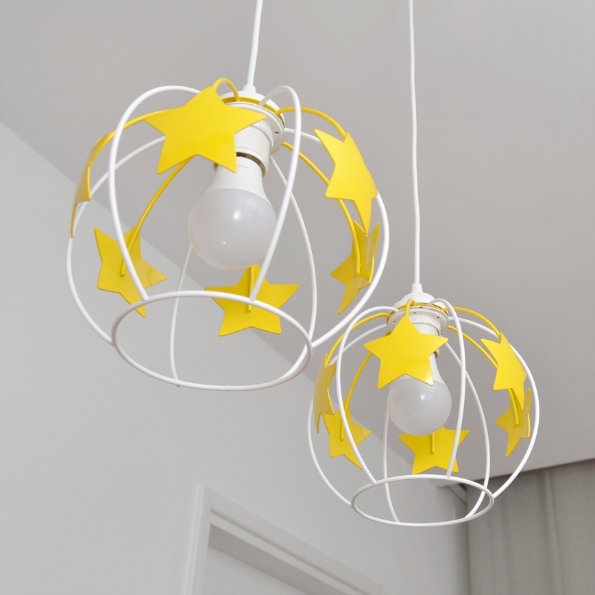 Ripplühter lastele STARS 2xE27/15W/230V kollane/valge