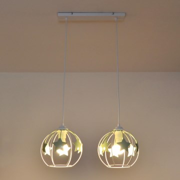 Ripplühter lastele STARS 2xE27/15W/230V roheline/valge