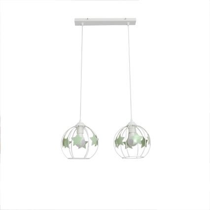 Ripplühter lastele STARS 2xE27/15W/230V roheline/valge
