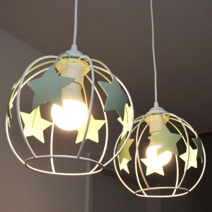 Ripplühter lastele STARS 2xE27/15W/230V roheline/valge