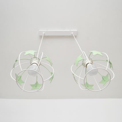Ripplühter lastele STARS 2xE27/15W/230V roheline/valge