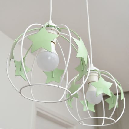 Ripplühter lastele STARS 2xE27/15W/230V roheline/valge