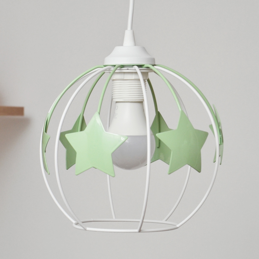 Ripplühter lastele STARS 2xE27/15W/230V roheline/valge