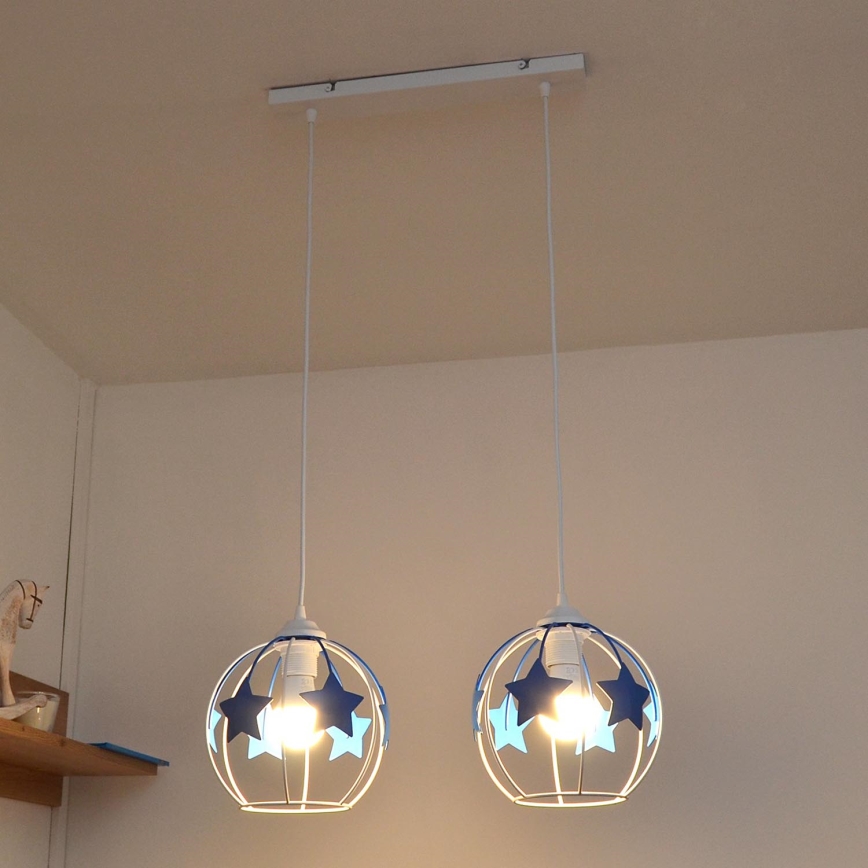 Ripplühter lastele STARS 2xE27/15W/230V sinine/valge