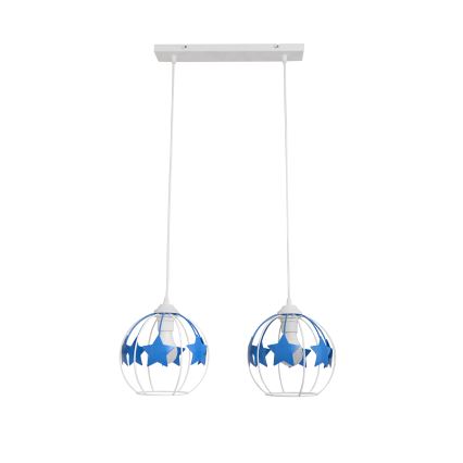 Ripplühter lastele STARS 2xE27/15W/230V sinine/valge