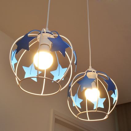 Ripplühter lastele STARS 2xE27/15W/230V sinine/valge