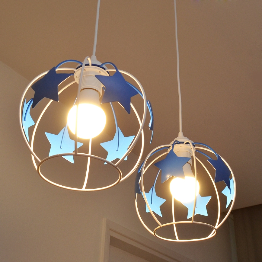 Ripplühter lastele STARS 2xE27/15W/230V sinine/valge