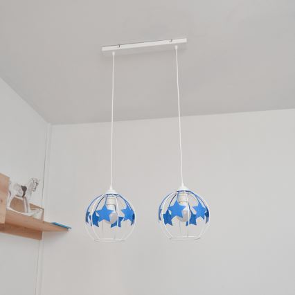 Ripplühter lastele STARS 2xE27/15W/230V sinine/valge