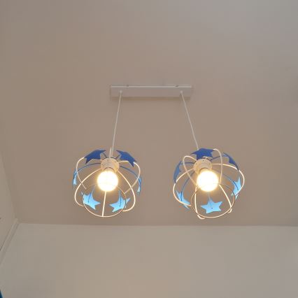 Ripplühter lastele STARS 2xE27/15W/230V sinine/valge
