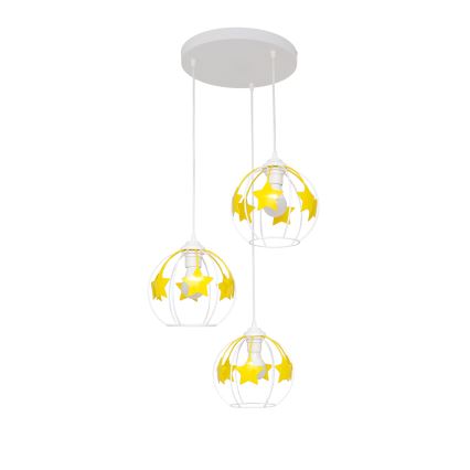 Ripplühter lastele STARS 3xE27/15W/230V kollane/valge