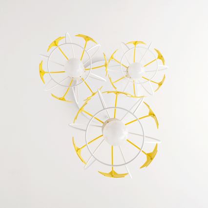Ripplühter lastele STARS 3xE27/15W/230V kollane/valge