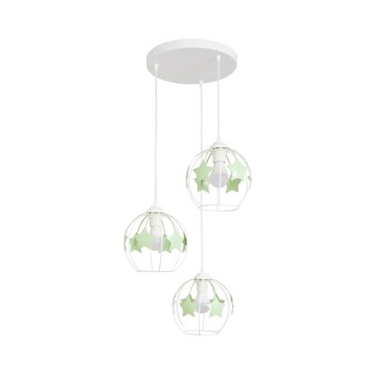 Ripplühter lastele STARS 3xE27/15W/230V roheline/valge
