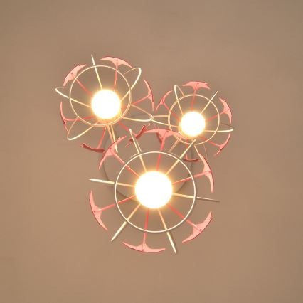 Ripplühter lastele STARS 3xE27/15W/230V roosa/valge