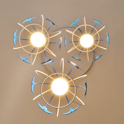 Ripplühter lastele STARS 3xE27/15W/230V sinine/valge