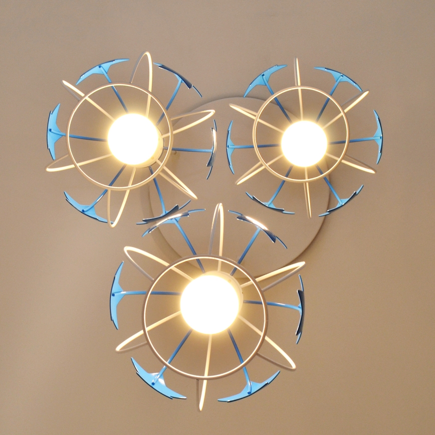 Ripplühter lastele STARS 3xE27/15W/230V sinine/valge