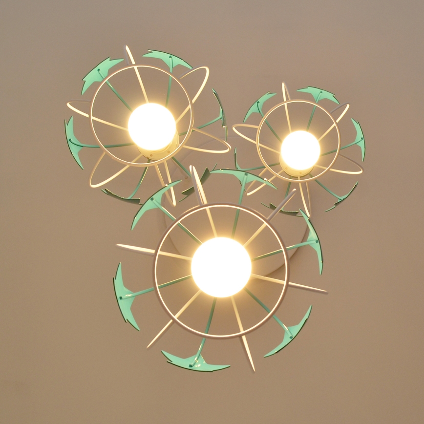 Ripplühter lastele STARS 3xE27/15W/230V türkiis/valge