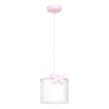Ripplühter lastele SWEET 1xE27/15W/230V valge/roosa/liblikas