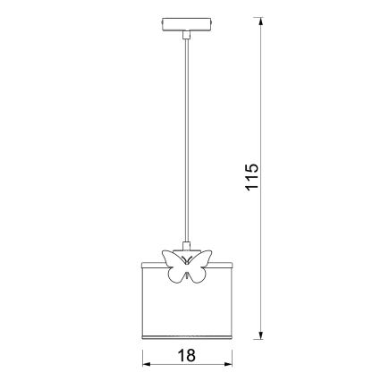 Ripplühter lastele SWEET 1xE27/15W/230V valge/roosa/liblikas