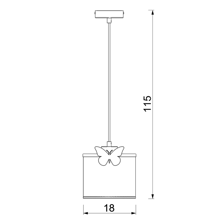 Ripplühter lastele SWEET 1xE27/15W/230V valge/roosa/liblikas
